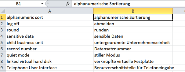 Excel: Untereinanderstehende Werte nebeneinander platzieren