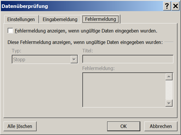 Excel: Auswahlliste (Drop-Down-Liste)